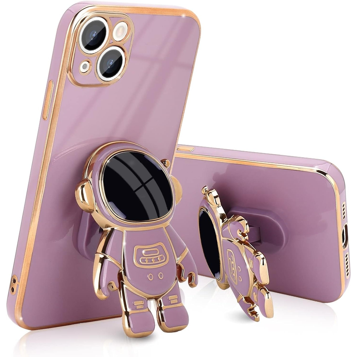 Husa de Protectie TPU 2in1, pentru Apple iPhone 15 Plus, Astronaut cu Suport, Antisoc, Rezistenta la