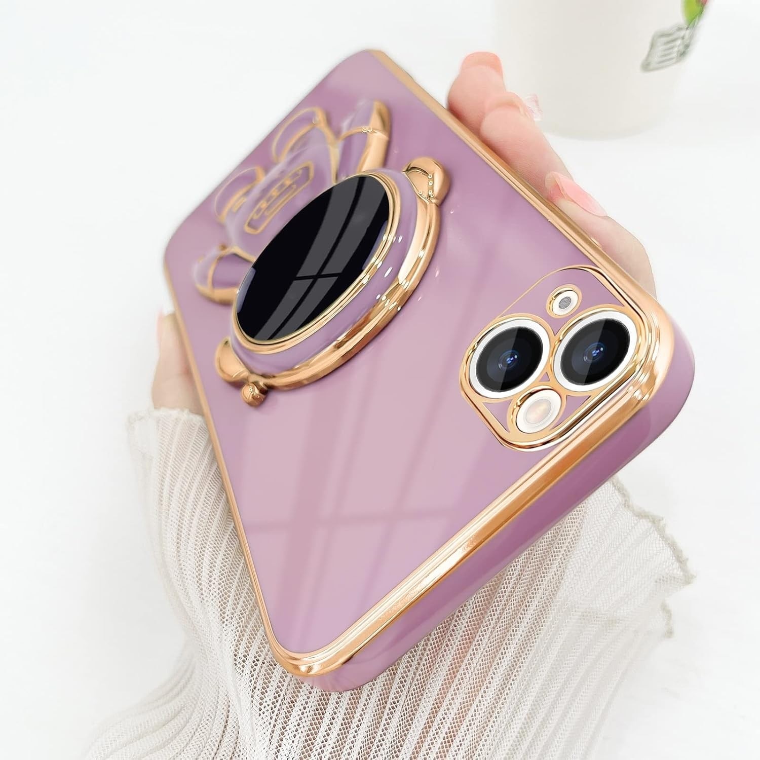 Husa de Protectie TPU 2in1, pentru Apple iPhone 15 Plus, Astronaut cu Suport, Antisoc, Rezistenta la