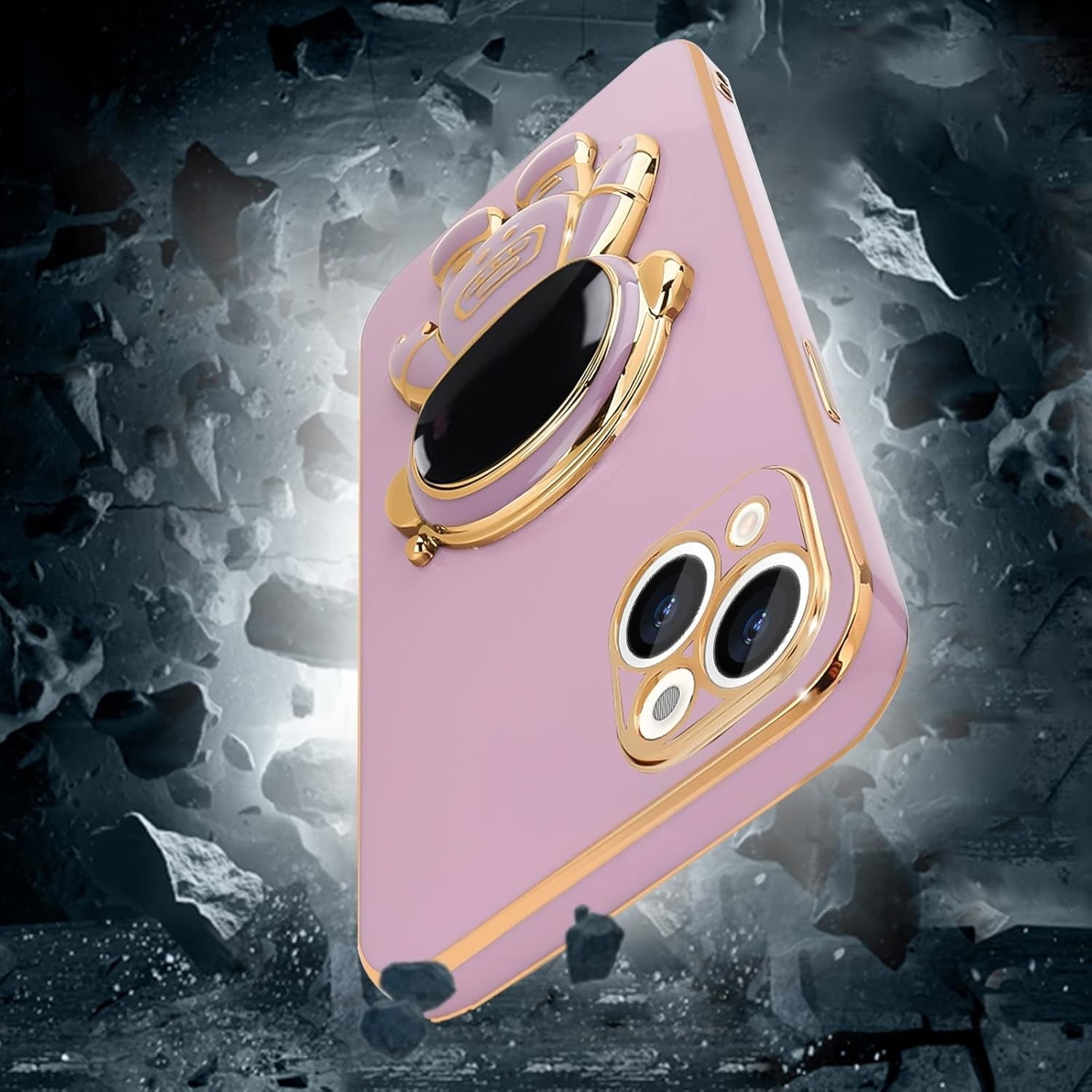 Husa de Protectie TPU 2in1, pentru Apple iPhone 15 Plus, Astronaut cu Suport, Antisoc, Rezistenta la