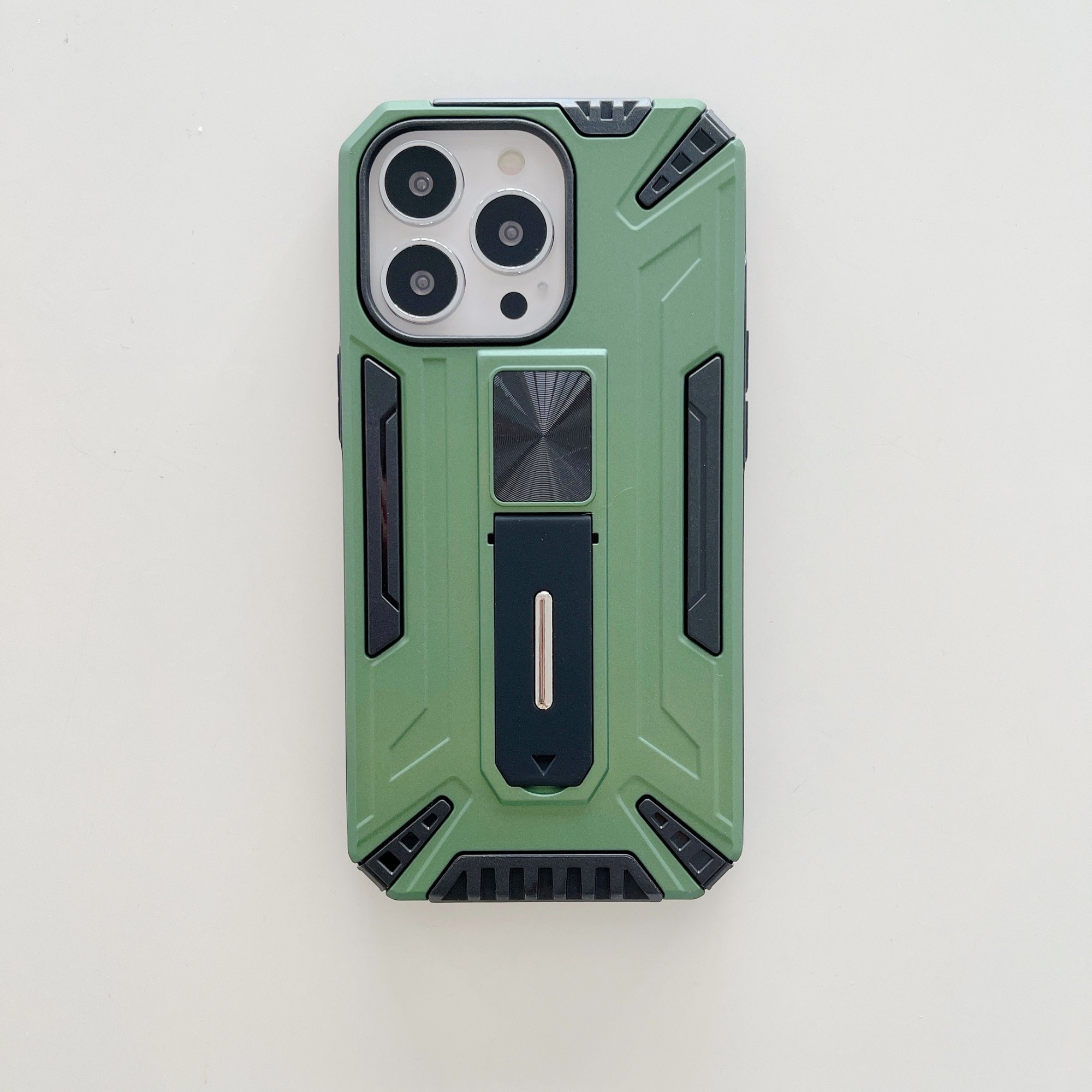 Husa de protectie pentru Apple iPhone 13 Mini Defender Sergeant Brave cu suport, Verde