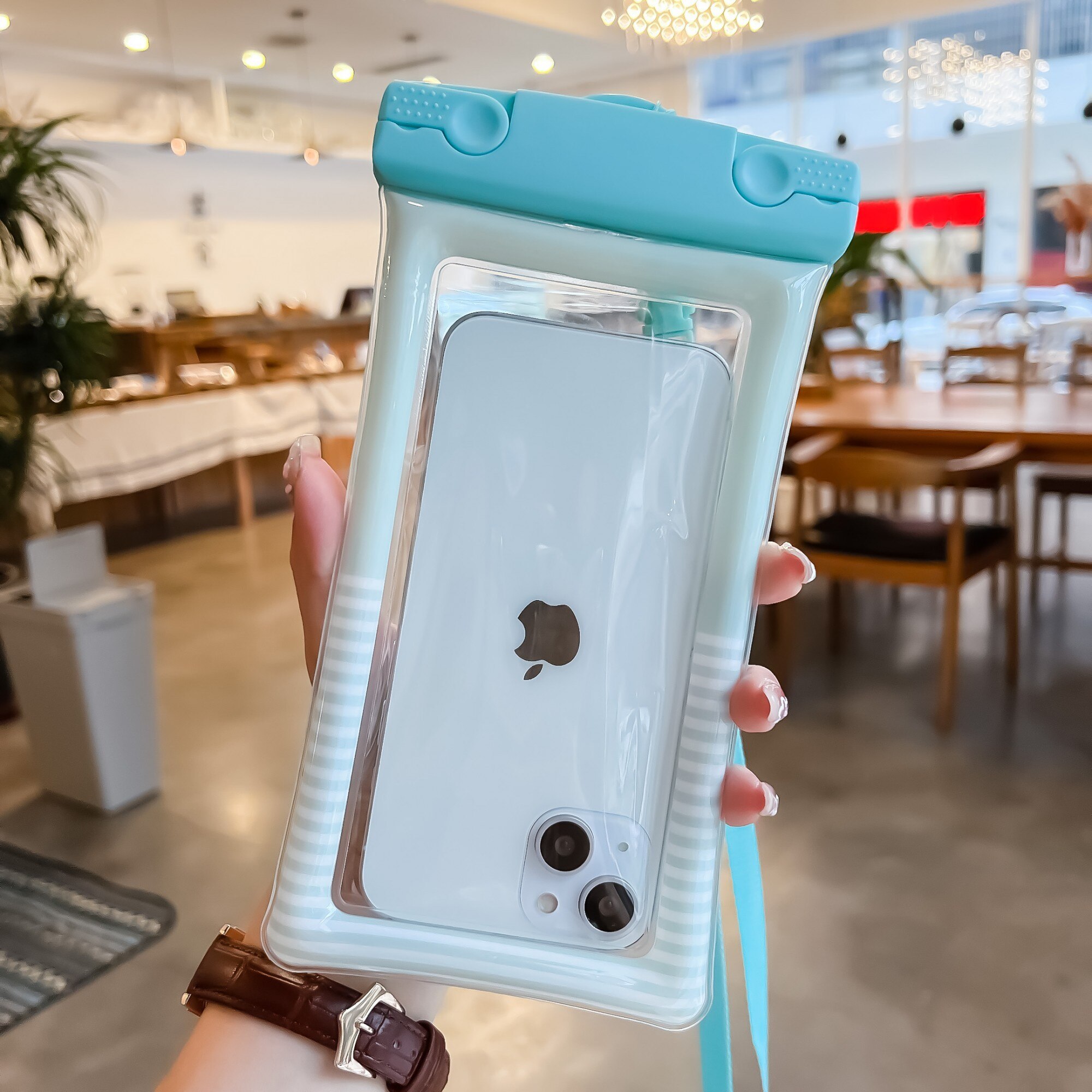 Husa subacvatica Cushion Waterproof, Snowproof, Universala, Dungata, cu Snur, pentru telefon sau do