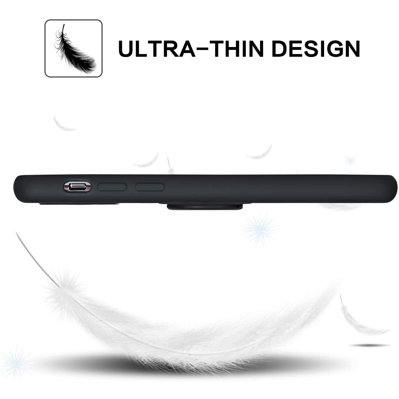 Husa protectie compatibila cu Apple iPhone 12 Pro Max Liquid Silicone Ring cu suport rotativ Negru