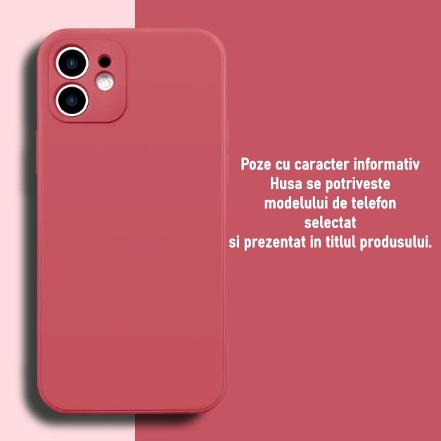 Carcasa pentru Apple iPhone 14, Liquid Silicone, cu Microfibra pe interior, Protectie Antisoc, Wine