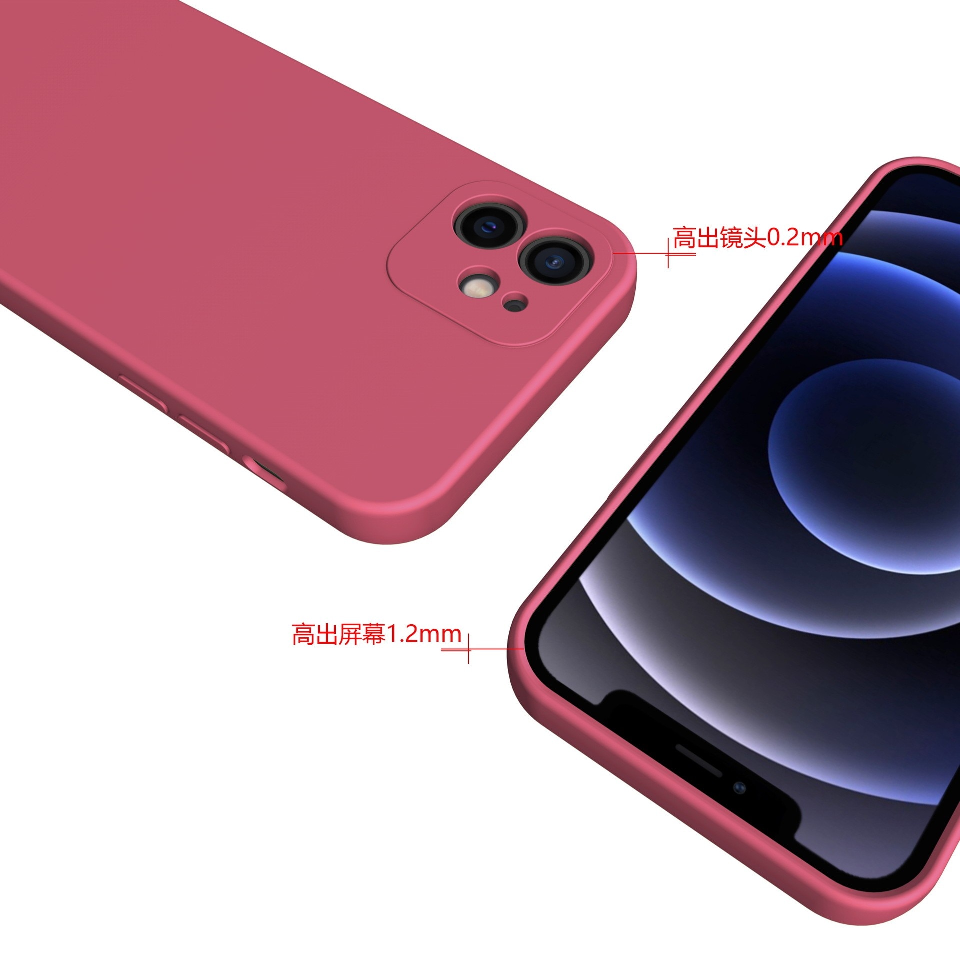 Carcasa pentru Apple iPhone 14, Liquid Silicone, cu Microfibra pe interior, Protectie Antisoc, Wine