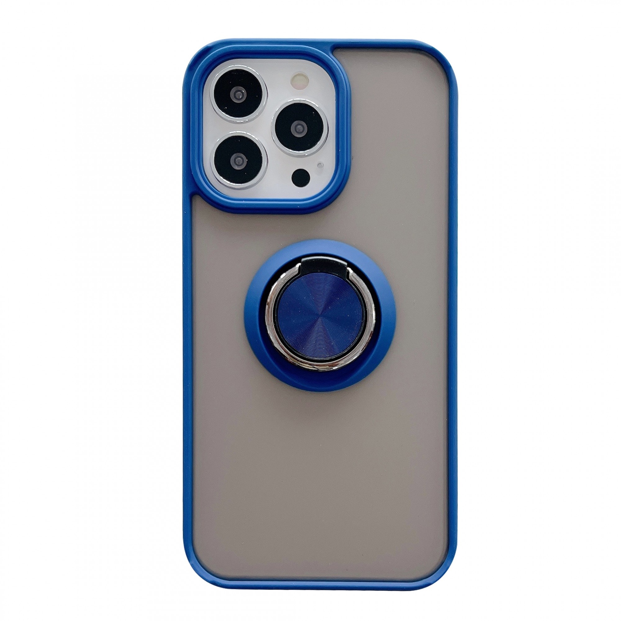 Husa de protectie compatibila cu Apple iPhone 13 Pro, Defender cu prindere inel, Albastru