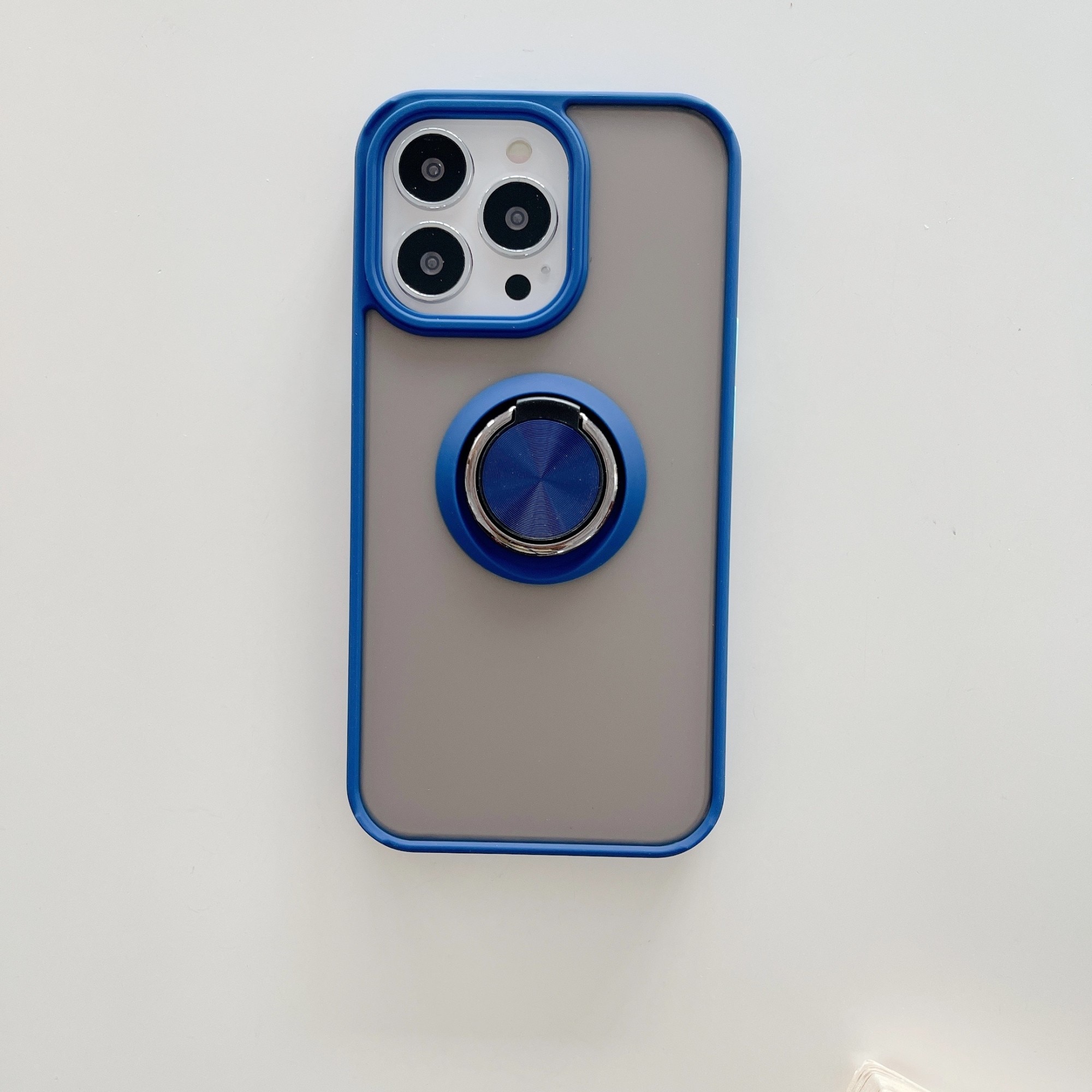 Husa de protectie compatibila cu Apple iPhone 13 Pro, Defender cu prindere inel, Albastru