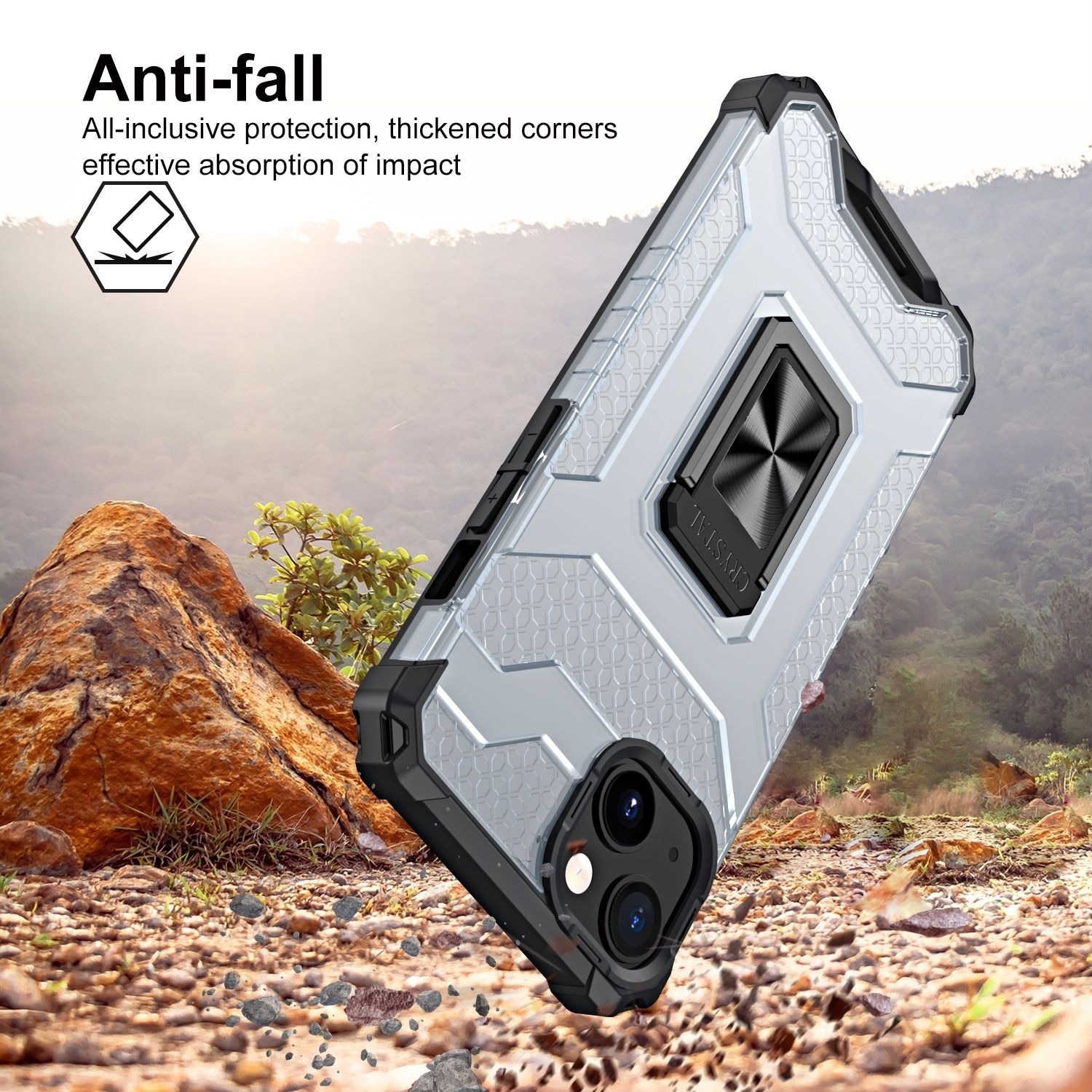 Husa de protectie compatibila cu Apple iPhone 13 Mini Acrylic Armor cu suport Negru