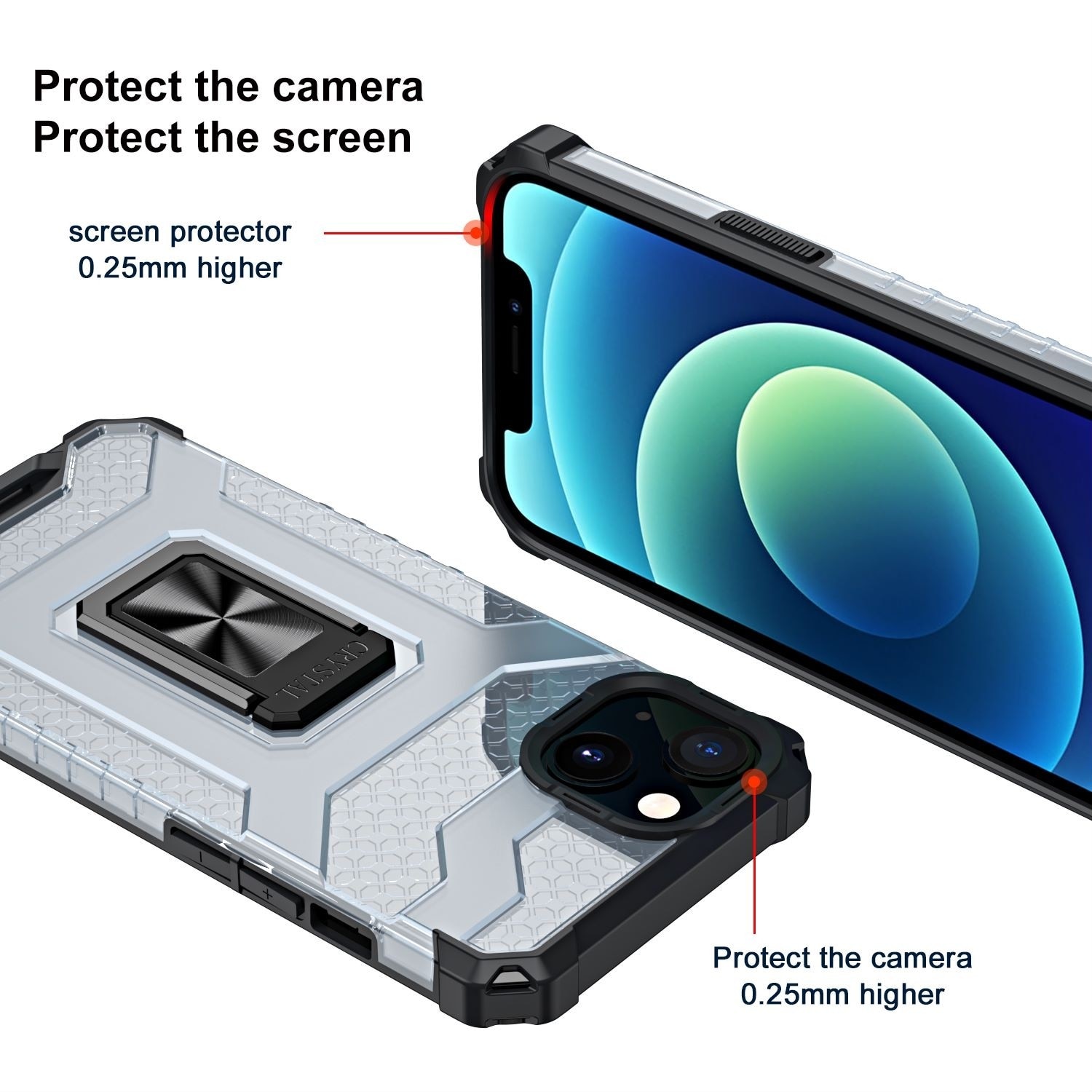 Husa de protectie compatibila cu Apple iPhone 13 Mini Acrylic Armor cu suport Negru
