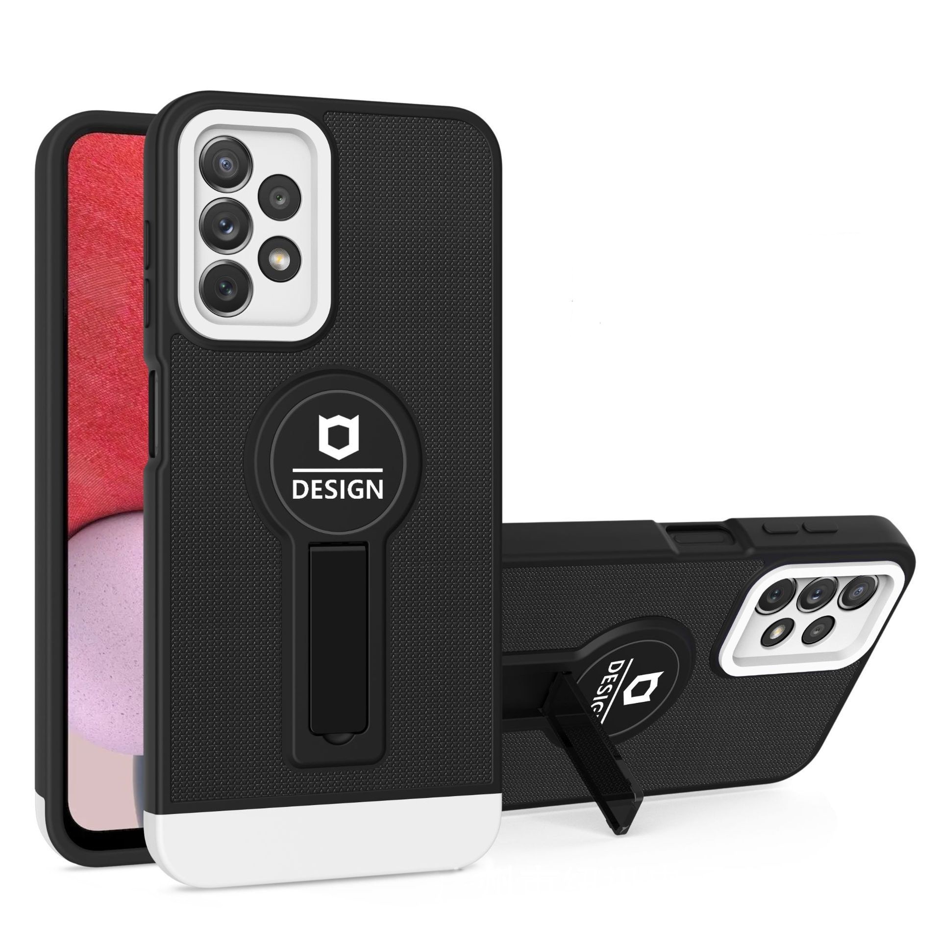 Husa Armor Design cu Stand pentru Apple iPhone 11 Pro, Negru/Alb, Suport Auto Magnetic, Wireless Cha