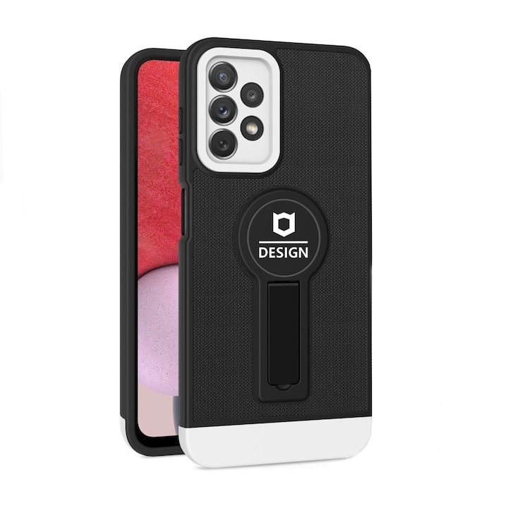 Husa Armor Design cu Stand pentru Apple iPhone 11 Pro, Negru/Alb, Suport Auto Magnetic, Wireless Cha