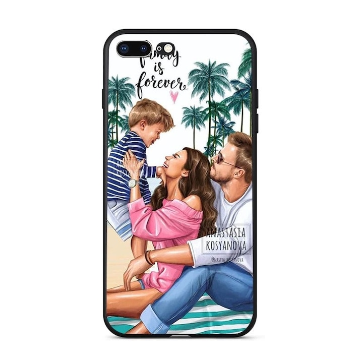 Husa protectie compatibila cu Apple iPhone 13 Pro Max Glass print Family is Multicolor