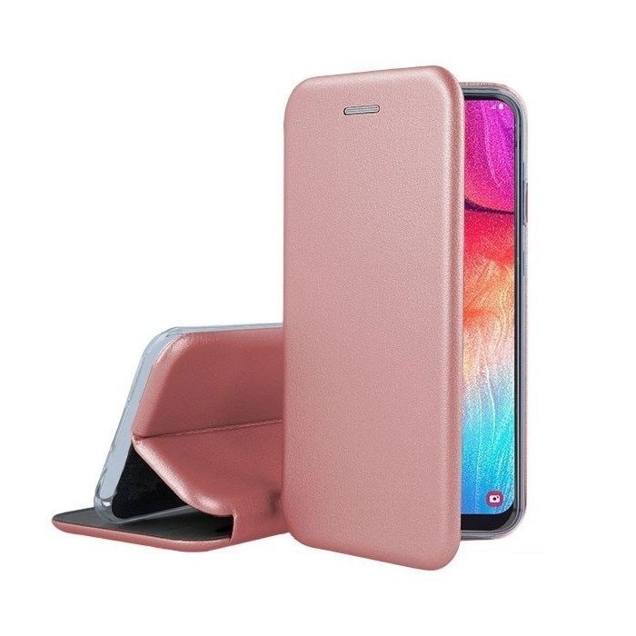 Husa de protectie compatibila cu Apple iPhone 11 Pro Max Magnet Book Case Roz-Auriu