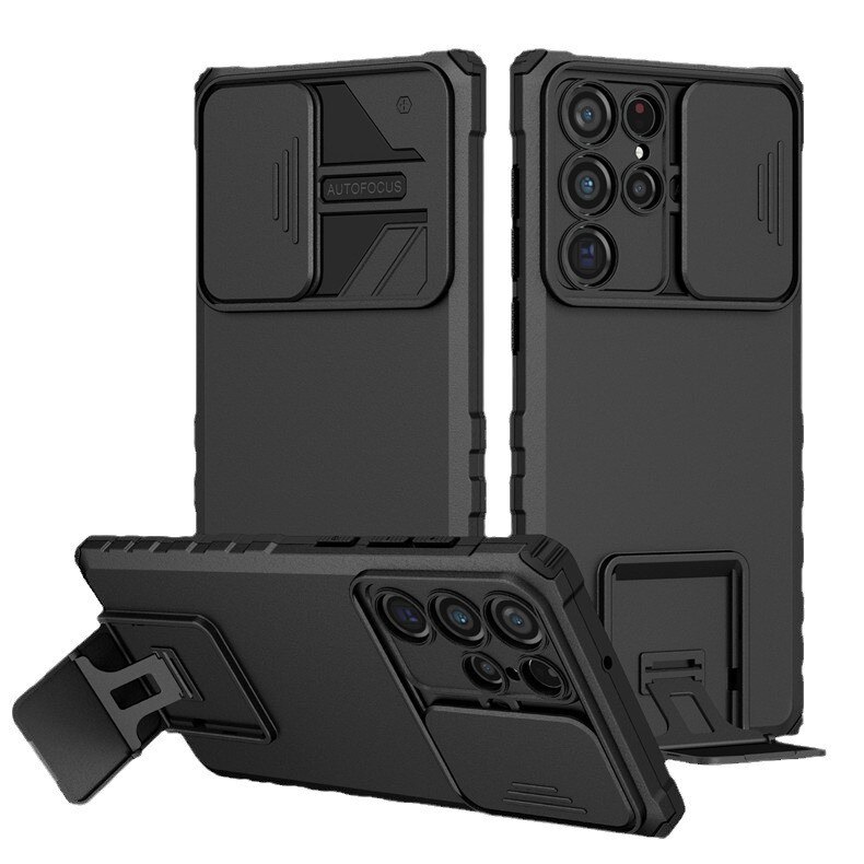 Husa Defender cu Stand pentru Samsung Galaxy S24 FE, Suport reglabil, Antisoc, Protectie glisanta pe