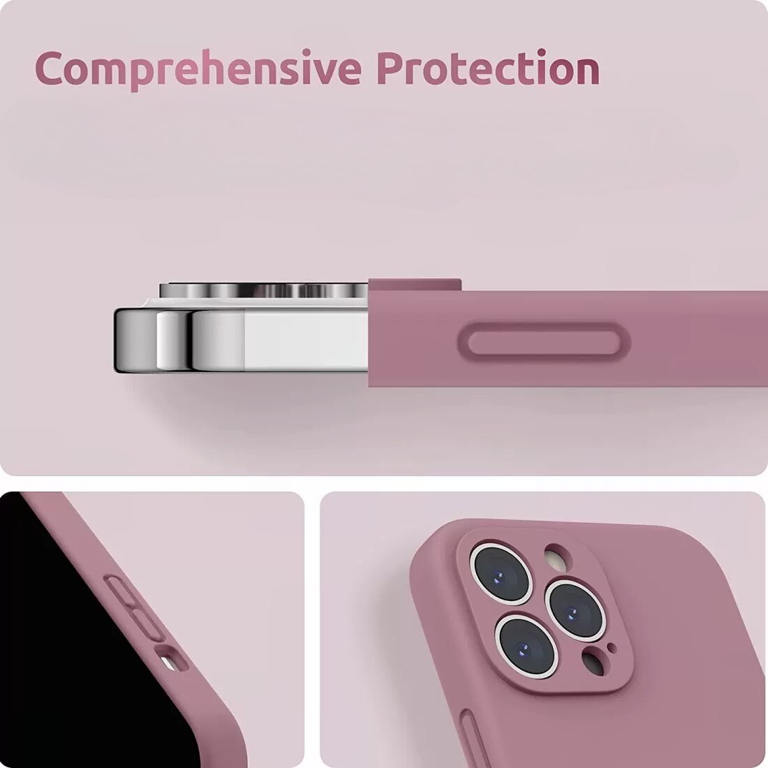 Husa protectie compatibila cu Apple iPhone 13 Pro Max Liquid Silicone Mov