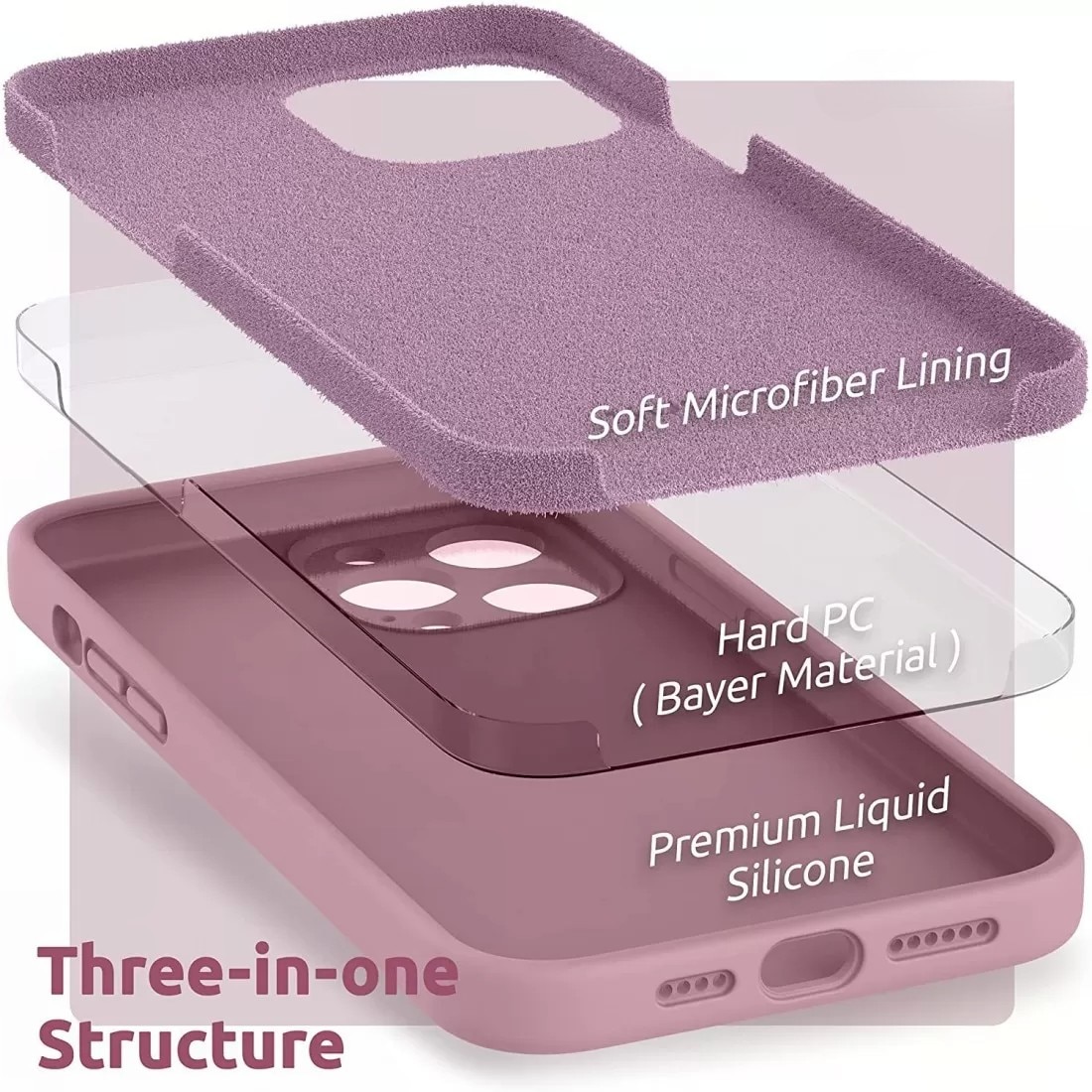 Husa protectie compatibila cu Apple iPhone 13 Pro Max Liquid Silicone Mov