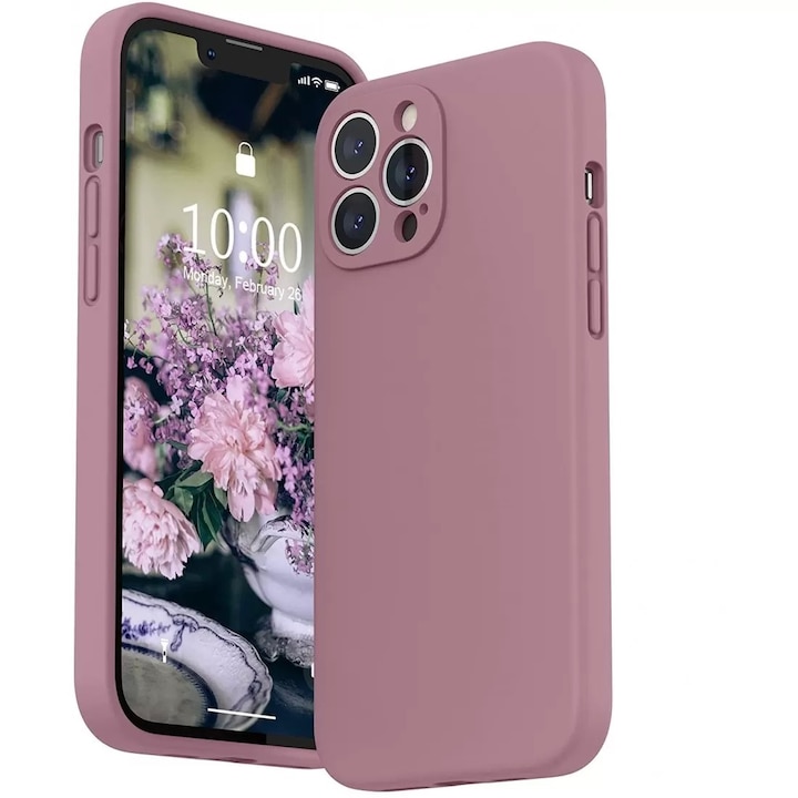Husa protectie compatibila cu Apple iPhone 13 Pro Max Liquid Silicone Mov