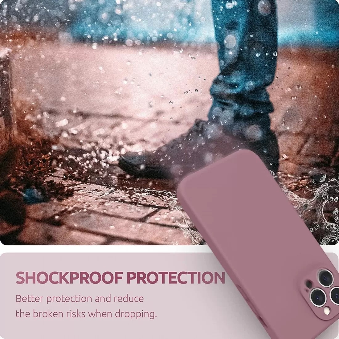 Husa protectie compatibila cu Apple iPhone 13 Pro Max Liquid Silicone Mov