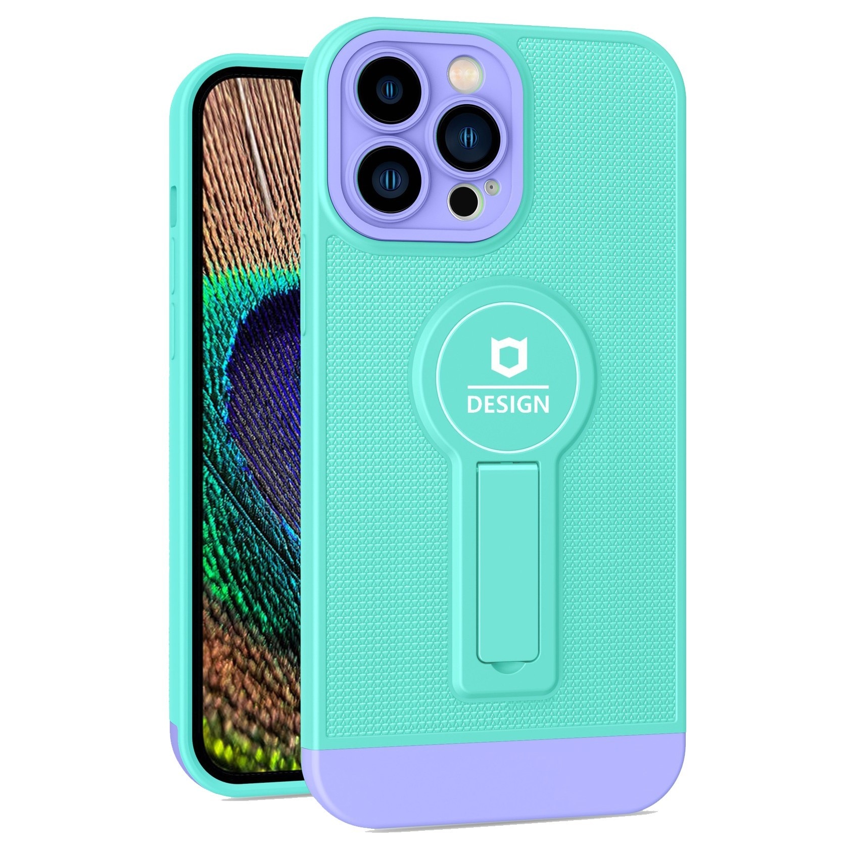 Husa Armor Design cu Stand pentru Apple iPhone X/XS Max, Blue/Mov, Suport Auto Magnetic, Wireless Ch