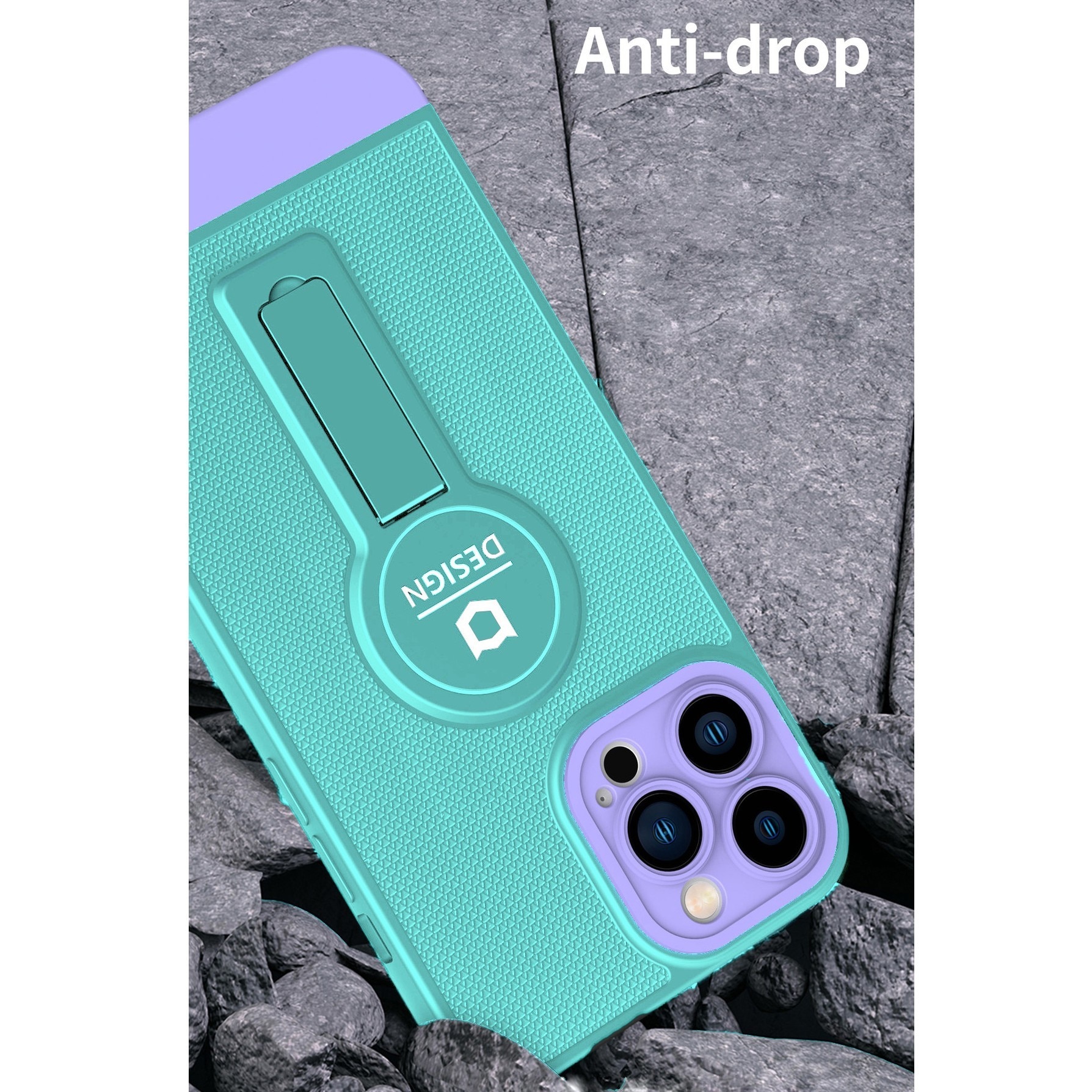Husa Armor Design cu Stand pentru Apple iPhone X/XS Max, Blue/Mov, Suport Auto Magnetic, Wireless Ch
