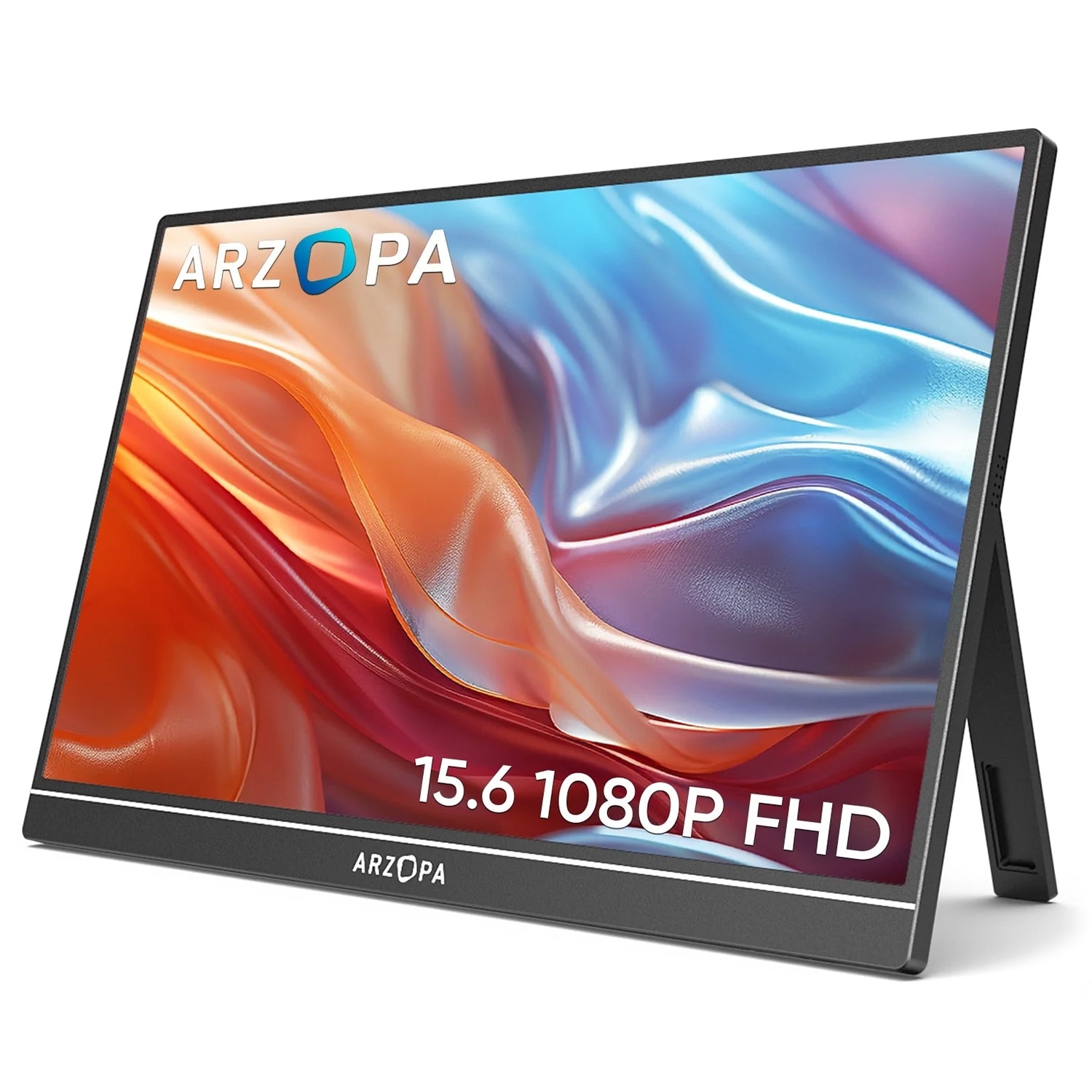 Monitor portabil ARZOPA A1 Travel, 15.6'' FHD 1080P, Dual Speakers, HDR, USB-C, HDMI, Afisaj IPS, Negru