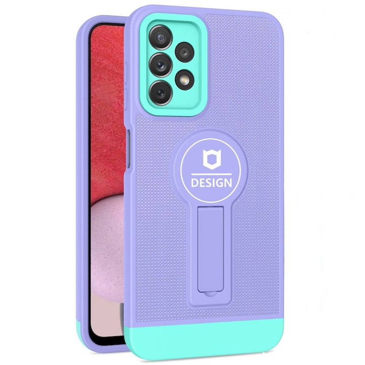 Husa Armor Design cu Stand pentru Apple iPhone 7/8G/SE2, Mov/Albastru, Suport Auto Magnetic, Wireles