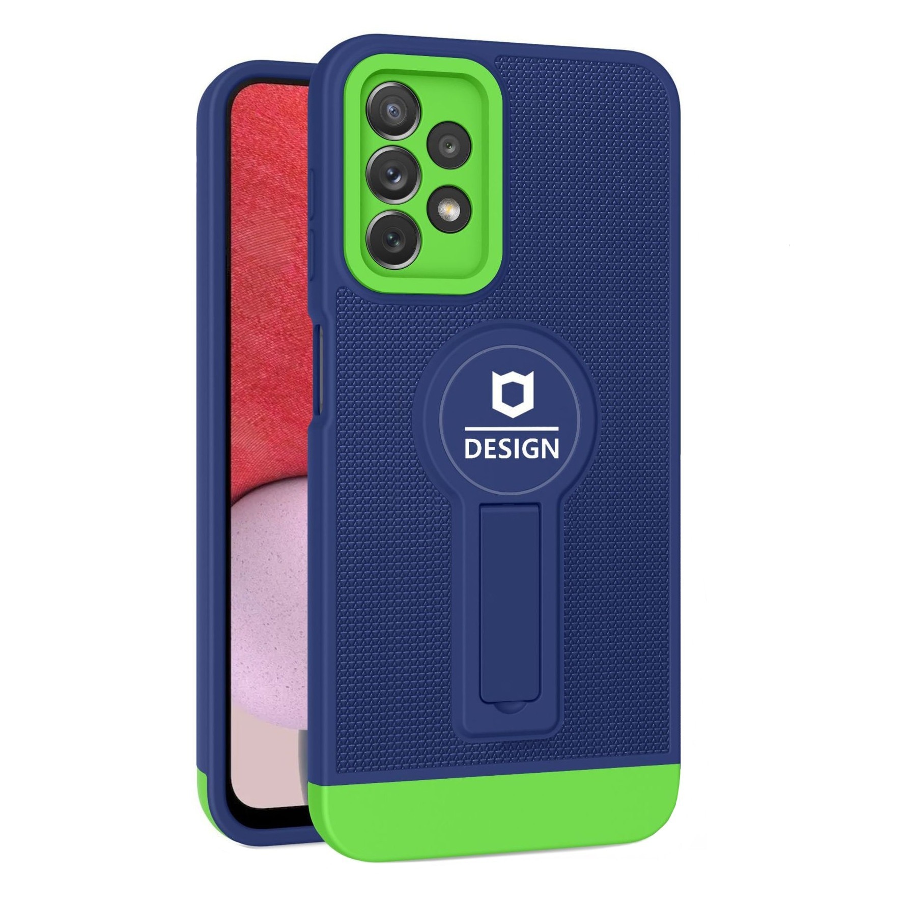 Husa Armor Design cu Stand pentru Apple iPhone 11 Pro Max, Albastru/Verde, Suport Auto Magnetic, Wir