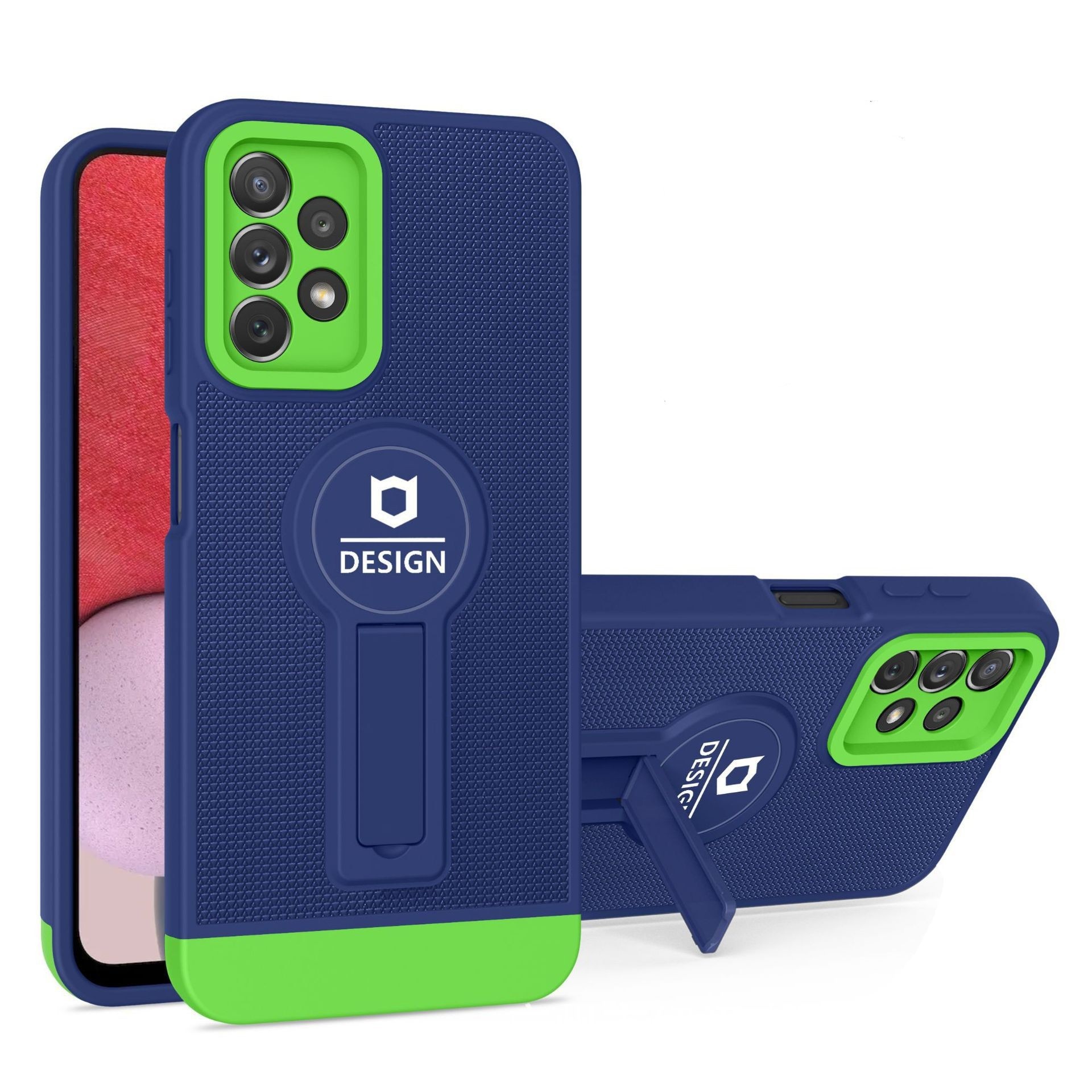 Husa Armor Design cu Stand pentru Apple iPhone 11 Pro Max, Albastru/Verde, Suport Auto Magnetic, Wir