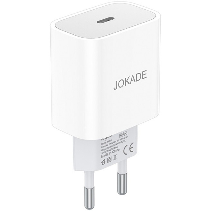 Incarcator retea JOKADE, PD 27W, Fast Charging, USB-C, Alb