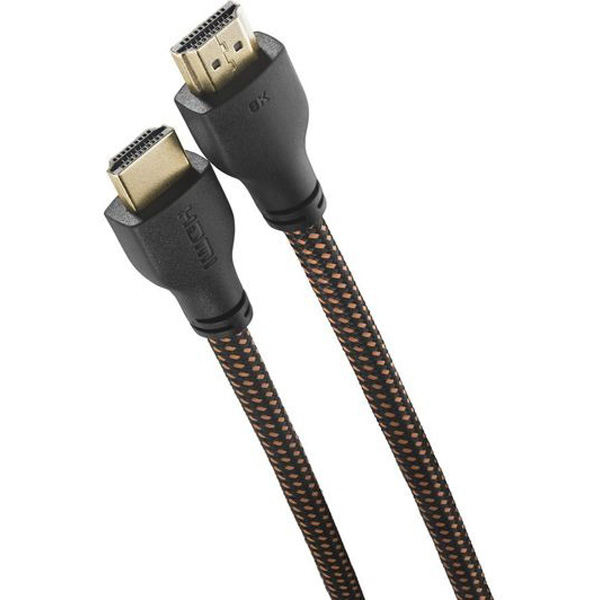 Cablu HDMI Ultra High Speed One for All, 8K 60Hz, 4K 120Hz, viteza de transfer 48Gbps, HDMI 2.1, conectori placati cu aur, 1.5m, Negru/Portocaliu