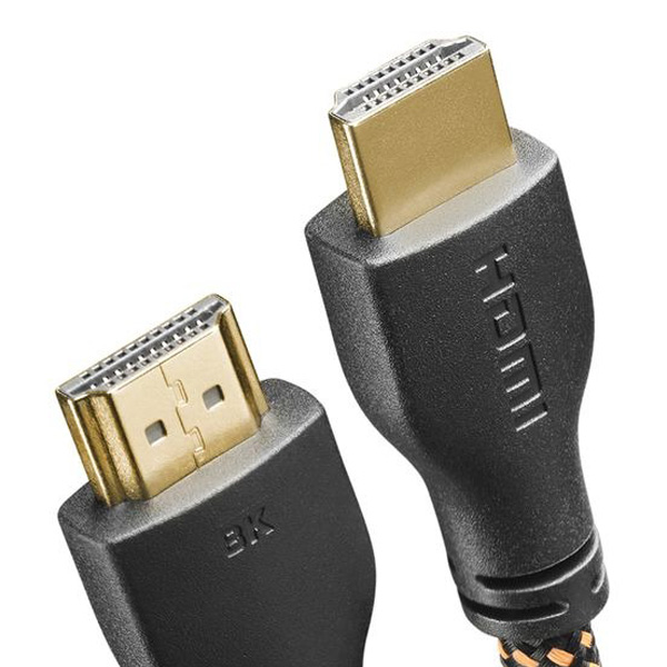 Cablu HDMI Ultra High Speed One for All, 8K 60Hz, 4K 120Hz, viteza de transfer 48Gbps, HDMI 2.1, conectori placati cu aur, 1.5m, Negru/Portocaliu