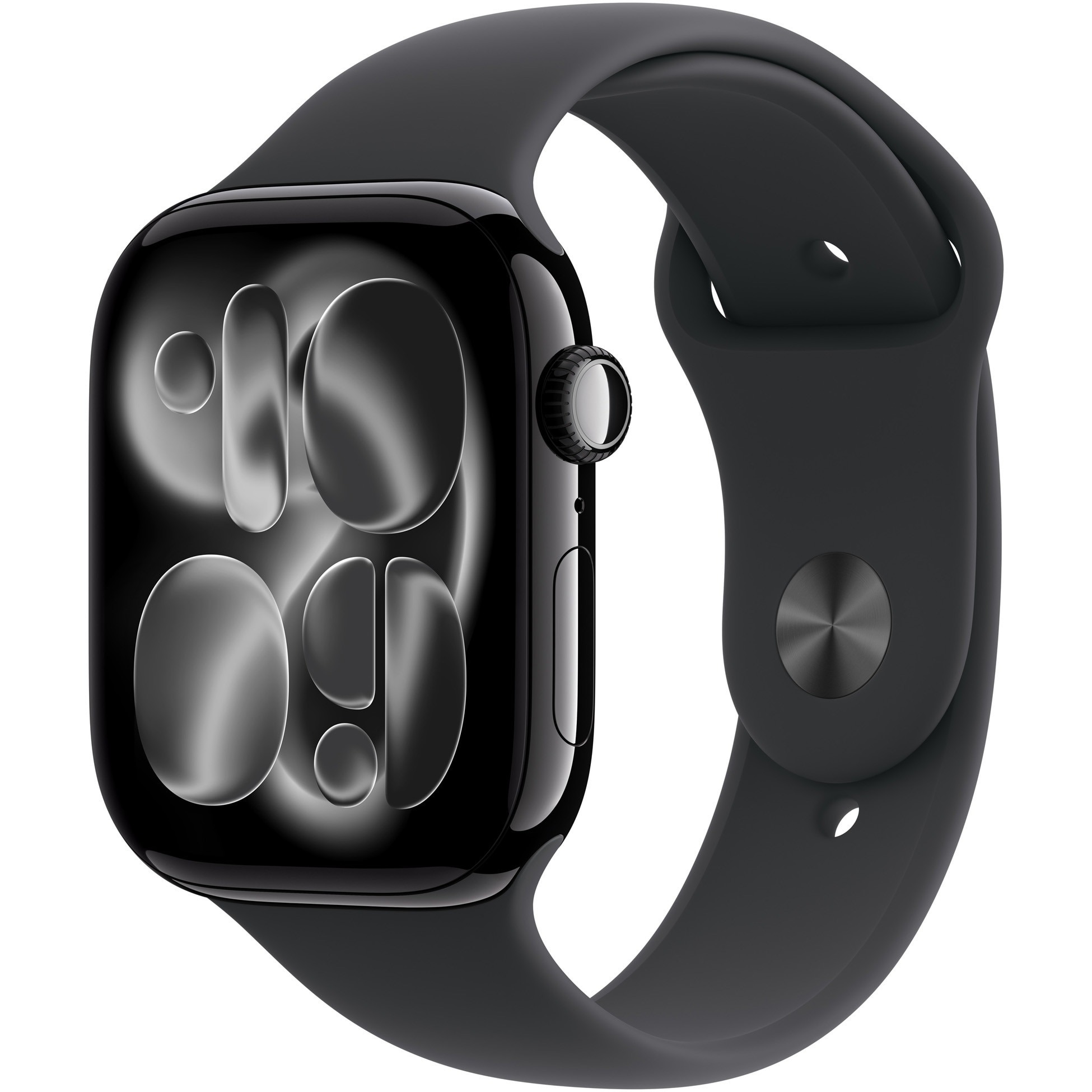 Ceas Smartwatch Apple Watch Series 11, GPS + Cellular, 42mm Jet Black Aluminium Case, Black Sport Band - S/M