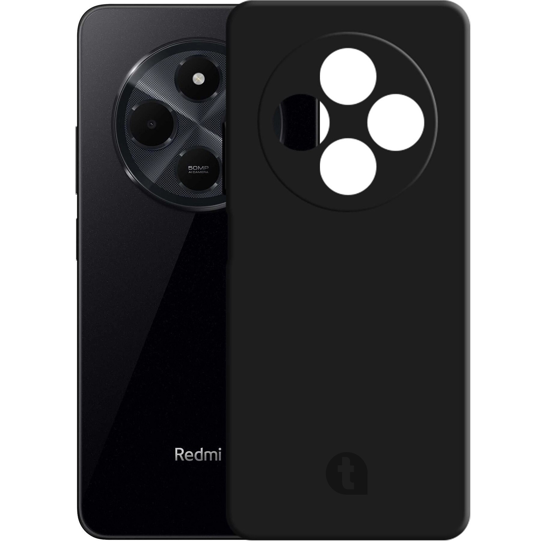 Husa de protectie telefonultau® din silicon pentru Xiaomi Redmi 14C, Ultra Slim, Flexibila, Matt, Negru