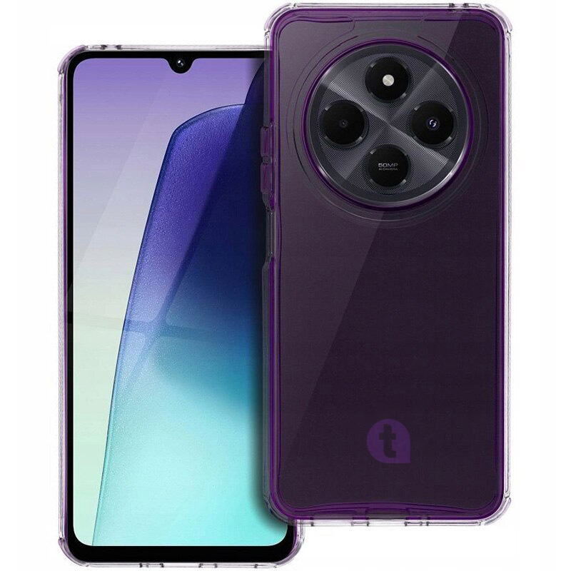 Husa de protectie telefonultau® din silicon pentru Xiaomi Redmi 14C, Ultra Slim, Flexibila, Clear Case, Violet Transparent