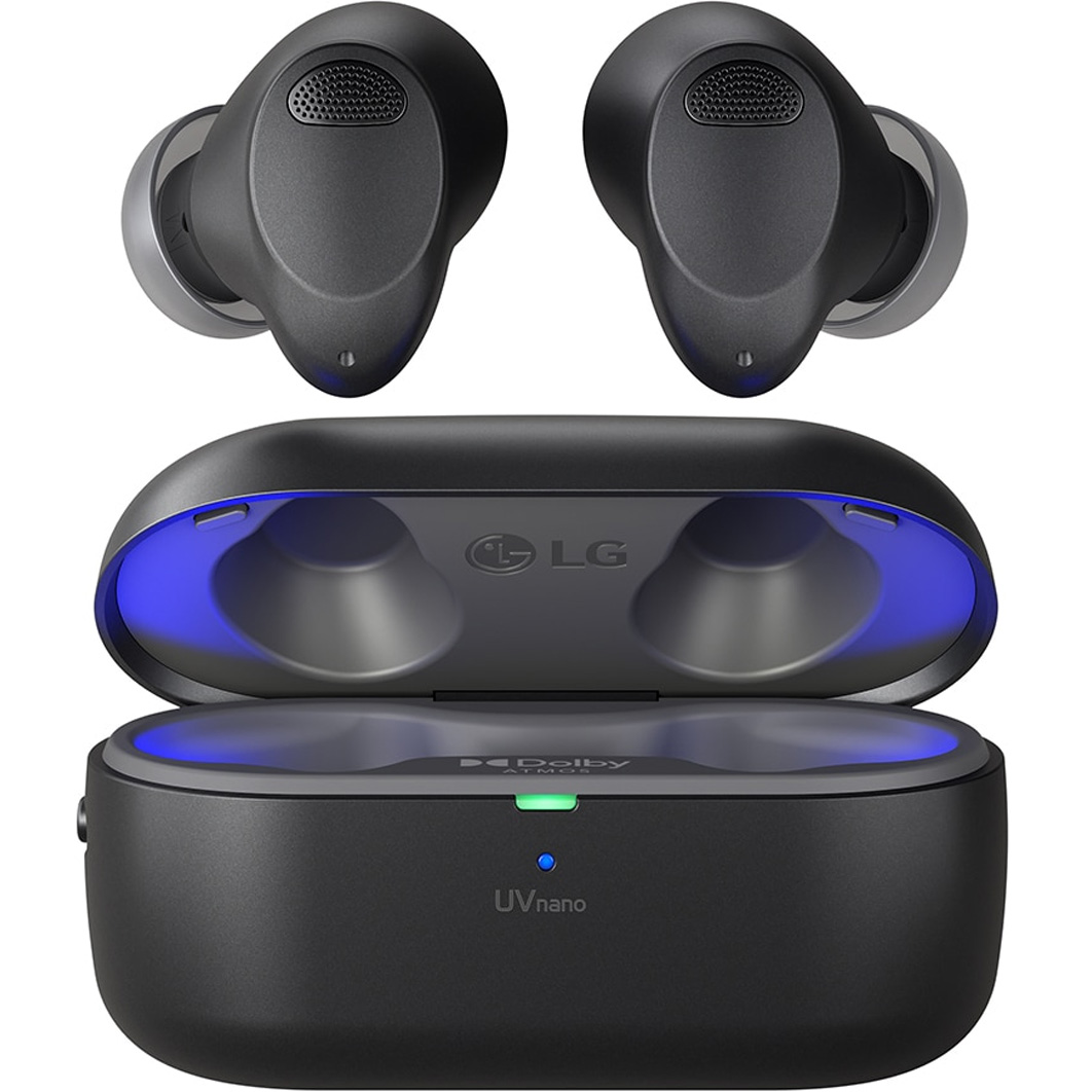 Casti In-Ear LG Tone Free T90S, True Wireless, Bluetooth, ANC, Carcasa de incarcare, Curatare UVnano, Black