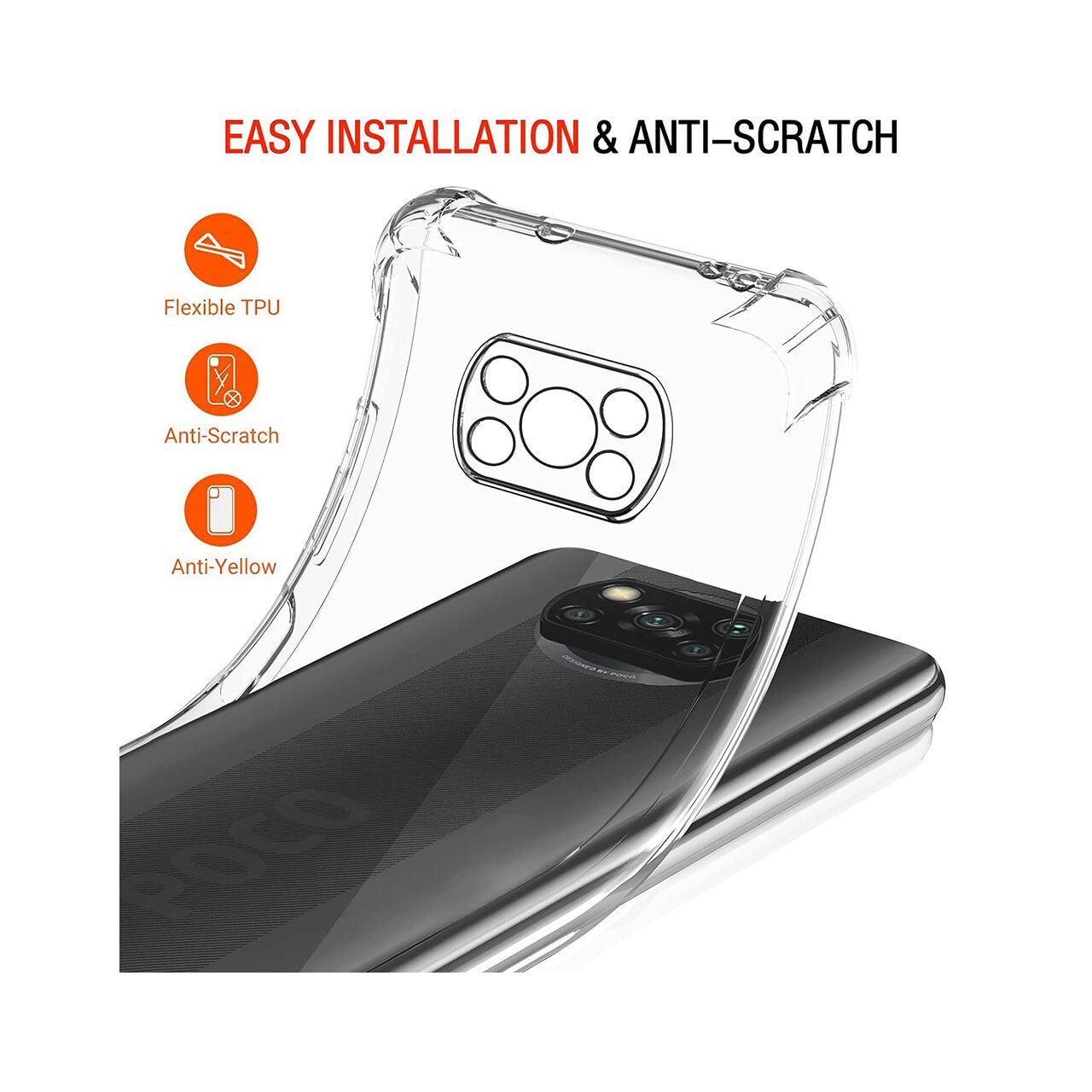 Husa pentru Xiaomi Poco X3 / Poco X3 NFC / Poco X3 Pro - Techsuit Shockproof Clear Silicone - Clear