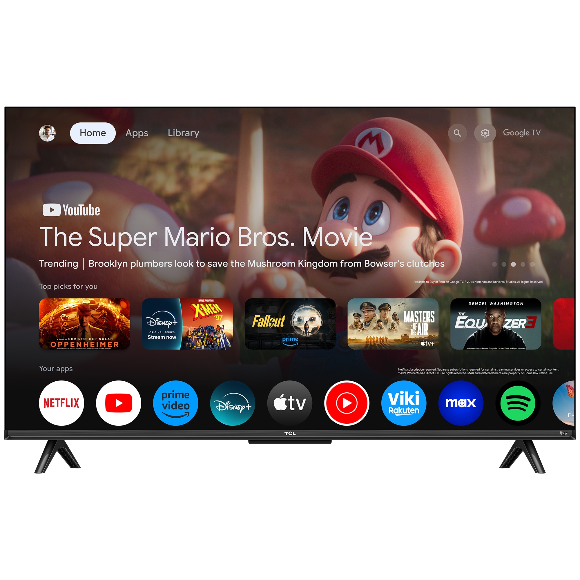 Televizor Smart TCL 43T69C, 108 cm, QLED, Ultra HD 4K, Clasa G