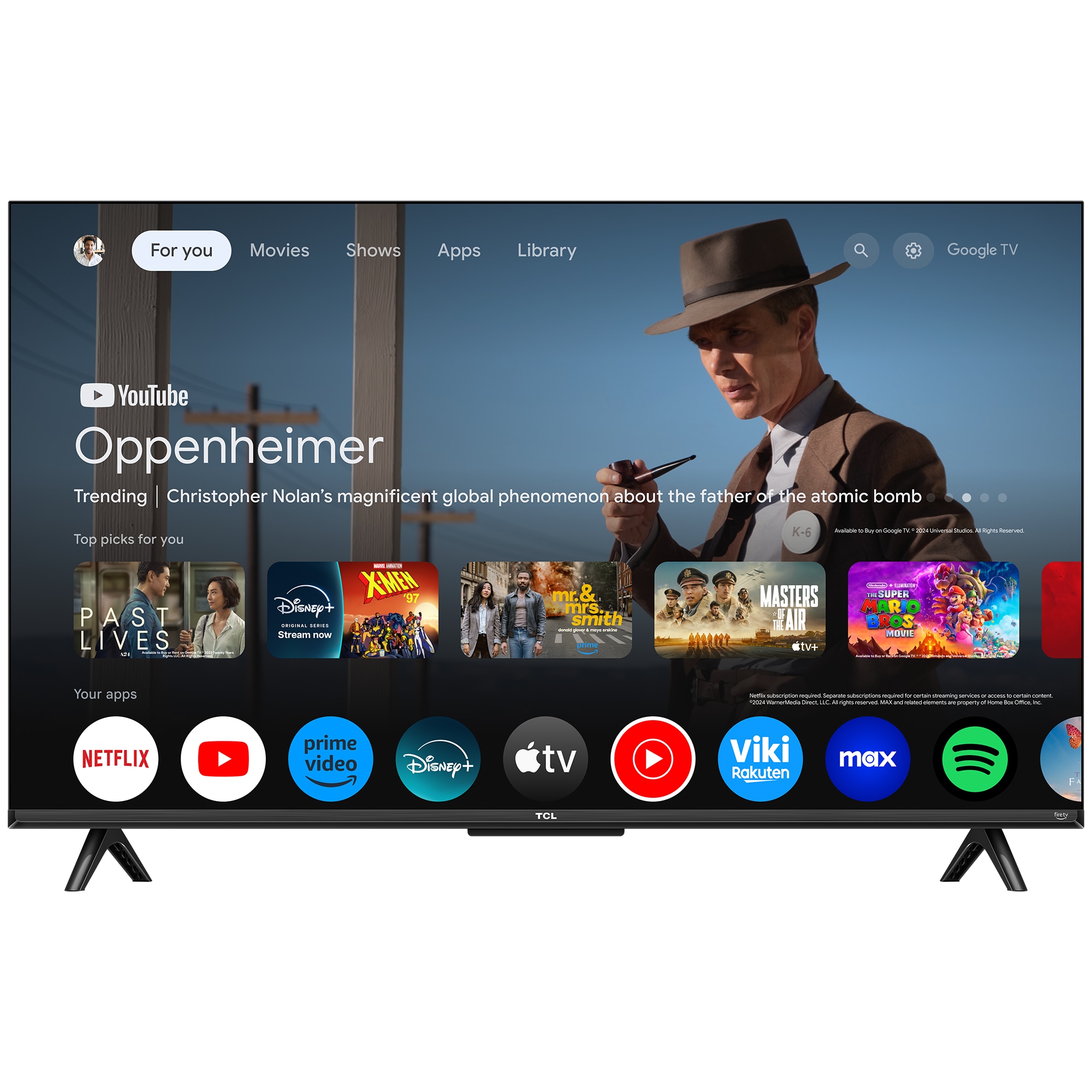Televizor Smart TCL 43T69C, 108 cm, QLED, Ultra HD 4K, Clasa G