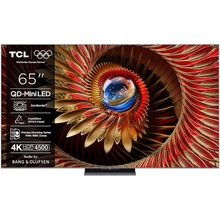 Televizor Mini LED TCL 65Q8C, 164 cm, Google TV, Ultra HD 4K, Clasa D