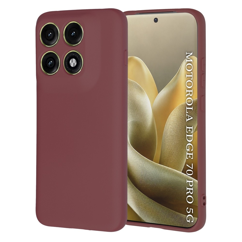 Husa pentru Motorola Edge 70 Pro Daden® Silicon SoftFlex, Ultra Slim, Protectie sporita, Interior de microfibra, Visiniu