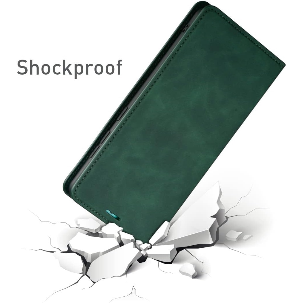 Husa pentru Honor 400 Daden® Flip Leather Deluxe, Antisoc, Inchidere magnetica, Buzunar card, Calitate Premium, Verde