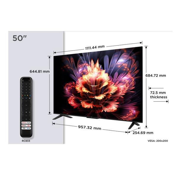 Televizor LED TCL 127 cm (50") 50V6C, Ultra HD 4K, Smart TV, WiFi, CI+