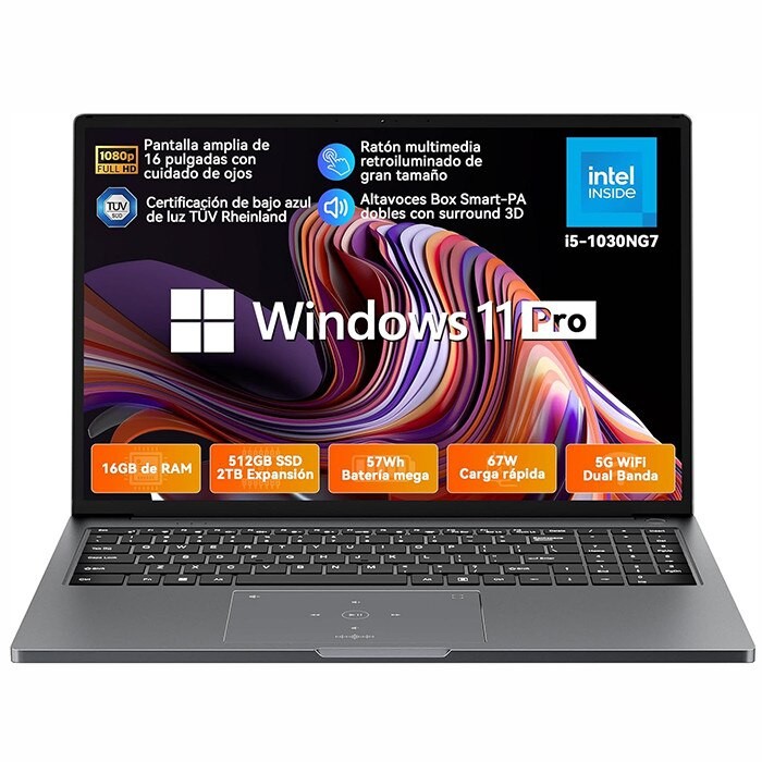 Laptop Blackview AceBook 12, 16 FHD+ 1920x1200 IPS, 60Hz, Intel® Core™ i5-1030NG7, 4cores8 threads, 16 GB DDR4, 512 GB, Intel® UHD Graphics, Windows10/Windows 11 Pro, 1.6 kg, Gri