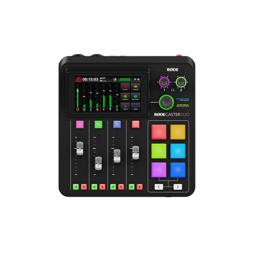 Mixer Studio Profesional RODE Caster Duo, 23 butoane, USB-C, Wi-Fi, Ethernet, 4GB Intern (Negru)