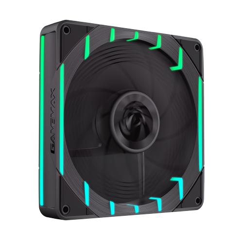 Ventilator Gamemax TORNADO T14 ARGB-R Reverse, 140mm, PWM, 2200 RPM, 24 LED-uri AURA Sync, 70.77 CFM (Negru)