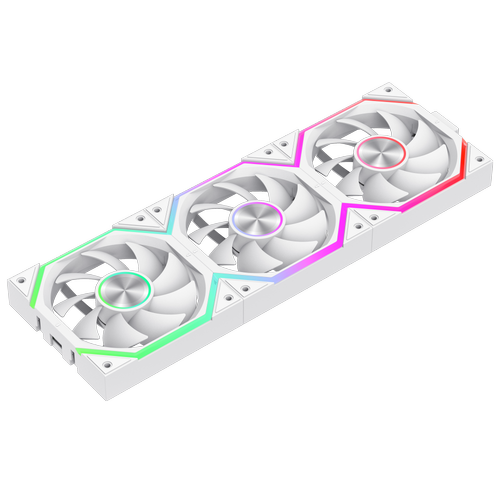 Ventilator Gamemax FN12A-N2 WL-W, 120mm, PWM, ARGB, 3 bucati (Alb)