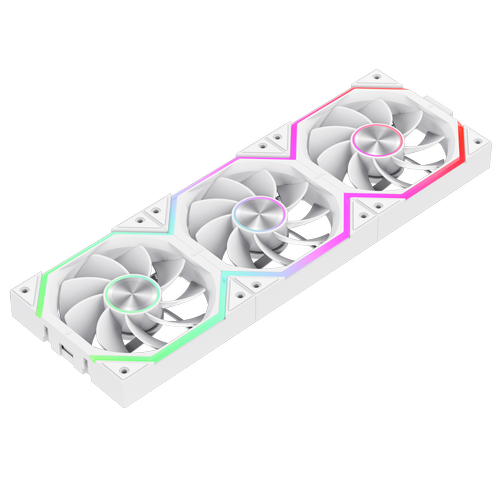 Ventilator Gamemax FN12A-N2 WL-WR Reverse, 120mm, PWM, ARGB, 3 bucati (Alb)