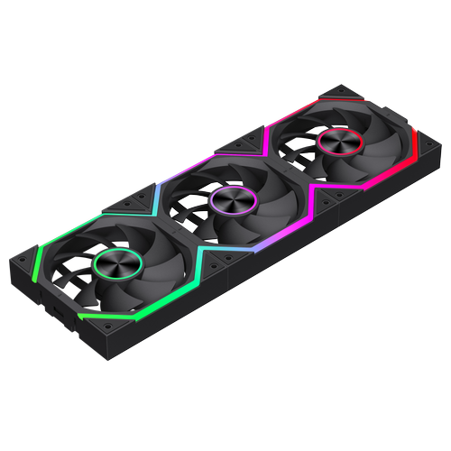 Ventilator Gamemax FN12A-N2 WL, 120mm, PWM, ARGB, 3 bucati (Negru)