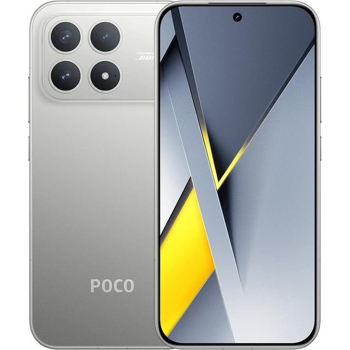 Telefon mobil Poco F8 Pro, 12GB RAM, 256GB, 5G, Titanium Silver