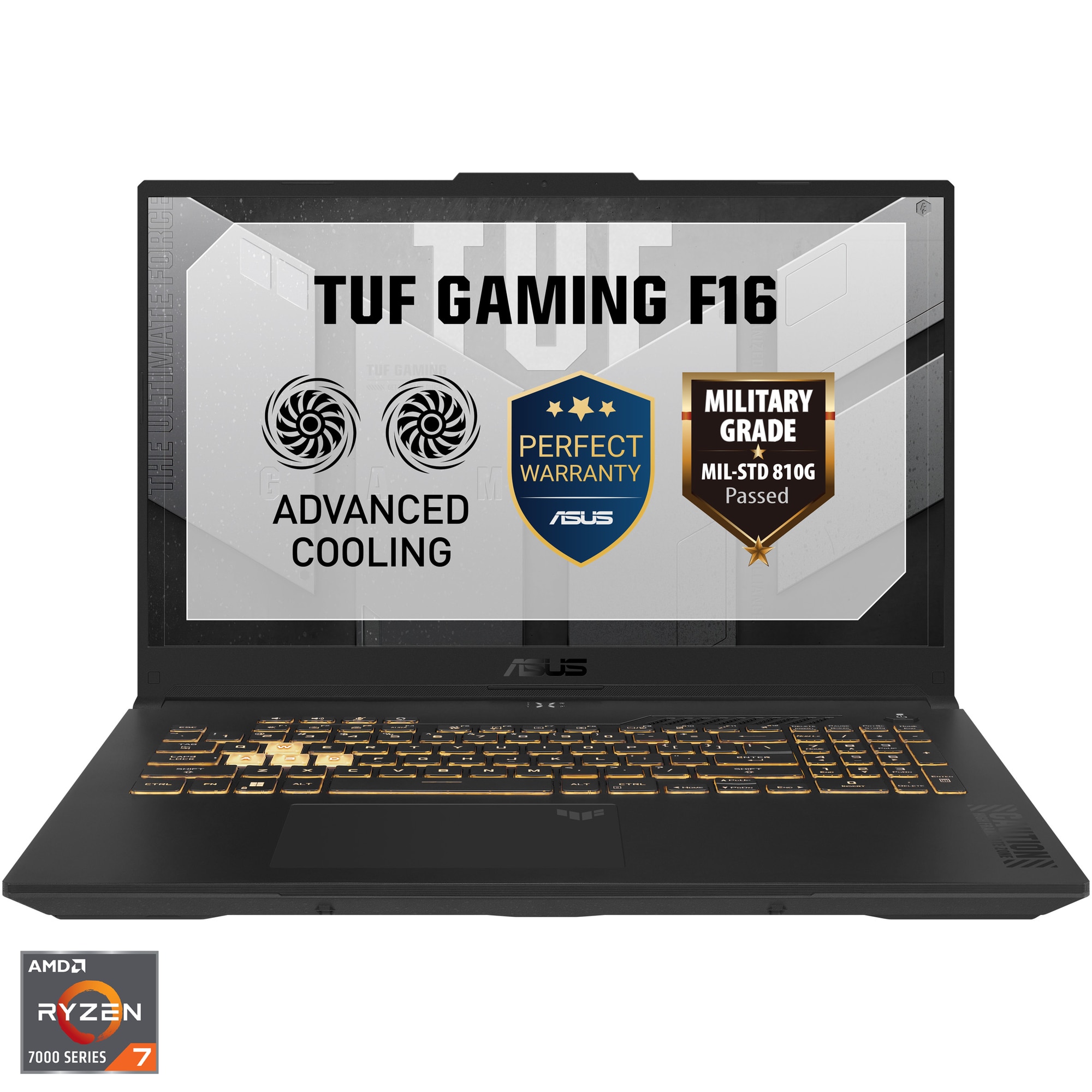 Laptop Gaming ASUS TUF A17 FA707NUG Procesor AMD Ryzen™ 7 7445HS 16M Cache, up to 4.7 GHz, 17.3" FHD 144Hz, 16GB, 1TB SSD, nVidia GeForce RTX 4050 @6GB, Negru/Gri