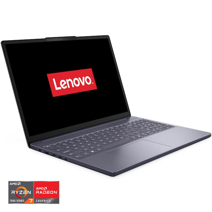Laptop Lenovo IdeaPad Slim 3 15ARP10 cu procesor AMD Ryzen™ 7 7735HS pana la 4.75GHz, 15.3" WUXGA, IPS, 16GB DDR5 RAM, 1TB SSD, AMD Radeon™ 680M Graphics, No OS, Luna Grey